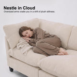 Iroomy Modular Sectional Sofa, Oversized Chenille Cloud Couch
