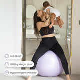 BABYGO Birthing Ball - Pregnancy Yoga Labor & Exercise Ball & Book Set Trimester Targeting, Maternity Physio, Birth & Recovery Plan Included Anti Burst Eco Friendly (Lavender, 75cm)