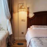 XZHGCEE Boho Floor Lamp for Living Room: Rattan Floor Lamp for Bedroom - Gold Standing Lamp with Dimmable Tall Lamp,No Bulb