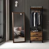 Sorbus Clothing Rack with Drawers - Clothes Stand Dresser - Wood Top, Steel Frame, & Fabric Drawers - Tall Closet Storage Organizer - Garment Rack for Hanging Shirts, Dresses, & Jackets