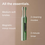 SURI 1.0 Sonic Electric Toothbrush with UV Cleaning Travel Case | 1 Month+ Battery | Designed in California | Electric Toothbrush for Adults | Travel Toothbrushes | Tooth Brush | Green