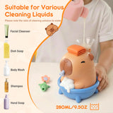 Homrich Capybara Automatic Soap Dispenser, Touchless Sensor Bubble Foam Machine, Cute Silicone 3 Levels Foam Adjustment, 9.5oz/280ml, IPX7 Waterproof Rechargeable Dispenser for Bathroom, Kid's Gift
