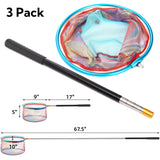 Goaste 3 Pack Kids Fishing Net, Telescopic Lightweight Landing Net, Bug Insect Catching Net with Stainless Steel Pole Handle for Kids Outdoor Playing, Extendable from 26 inch to 67.5 inch
