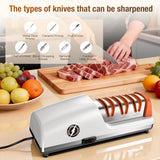 Replaceable Sharpener Electric Knife Sharpener, 3-Stage with 100% Diamond Abrasives & Precision Angle Guides, Kitchen Knife Sharpener with Sharpening and Polishing Function
