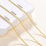 Porment 2.5mm Dainty Rope Necklaces for Women & Men Stackable 14K Gold Chain for Men Simple Trendy Womens Necklaces Waterproof Non-tarnish Gold Jewelry Unisex Gift Lifetime Quality