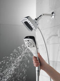Delta Faucet 5-Spray In2ition Dual Shower Head with HandHeld Spray, H2Okinetic Chrome Shower Head with Hose, Showerheads, Magnetic Docking, Lumicoat Chrome 58474-PR25