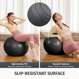 ZELUS Balance Ball Trainer with Resistance Bands & Foot Pump, Inflatable Yoga Ball for Home Gym Workouts, 23 Inch Exercise Half Ball for Balance Training Core Strength Fitness, 330lb Cap (Black)