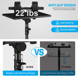 Projector Stand Tripod Adjustable, Laptop Height from 23.5 to 63.5 inches with Gooseneck Phone Holder, Floor for Office