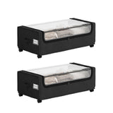 VicHomey Under Bed Storage With Wheels, XXXXL Large Underbed Storage Organizer, 90L Capacity, for Shoes, Clothes, Blankets, Bedding