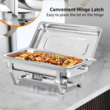 Jwevvie Chafing Dish Buffet Set, 8QT Stainless Steel Chafing Dishes for Buffet, Full Pan Chafing Dish, Buffet Servers and Warmers for Party, Wedding,Catering (5 PACK)