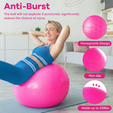 Leyndo 4 Pcs 26 Inch Yoga Exercise Ball Pilates Pregnancy Birthing Fitness Ball with Quick Pump Anti Burst for Improved Posture, Balance, Yoga, Pilates, Training(Black Green Pink Gray)