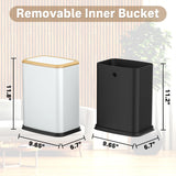 Trash Can with Swing Lid, Rustproof Stainless Steel Small Garbage Can for Narrow Spaces & Toilet Side