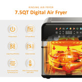Air Fryer with Window Visible 8-in-1,Compact & Large 7.5-Qt,Up to 85% Less Oil, Roast, Bake, Dry, Reheat, Frozen