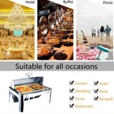 Buffet Servers and Warmers Chafing Dish Rectangular Food Warmer Container Hot Food, Electric Warming Tray Food Warmer, Food Heaters for Buffet, Banquets, House Parties,Visual Cover