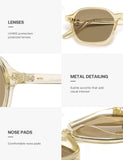 SOJOS Retro Square Polarized Sunglasses Womens Men SJ2674 Champagne