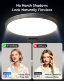 1300 Lumens Ring Light with Stand for Desk, Computer & Laptop – Podcast & Streaming Light with Flexible Phone Holder, CRI 98+ Bright Yet Soft Influencer Light for Video Recording, Conference & Calls