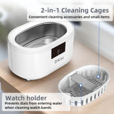 ZKH Ultrasonic Jewelry Cleaner, 48kHz High Frequency Sonic Jewelry Cleaner Machine with 500ml Capacity for Jewelry, Eyeglasses, Watch Straps, Earrings, Ring, Necklaces, Razors, Dentures