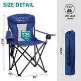 SAILARY Outdoor Folding Camping Chair with Cup Holder, Storage Bag, Large Anti-Sink Feet, 400lbs Capacity, 2 Pack Breathable Mesh Portable Chair for Camping, Beach, Fishing, Sports, Blue
