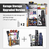 Mythinglogic Garage Sports Equipment Storage, 2 Golf Bag Storage Stand and Other Sports Equipment Mythinglogic
