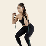 Retrospec Train Resistance Bands Set (5pc) Workout Bands w/Handles, Door Anchor, Carry Bag for Women & Men, Smoothie Retrospec