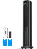 DREO Tower Fan for Bedroom, 43" Cooling Fans That Blow Cold Air 2026 Upgraded, Evaporative Air Cooler, Quiet 80° Oscillating Floor Fan, Easy Cleaning, APP Control, 4 Modes & 4 Speeds, 12H Timer, Black