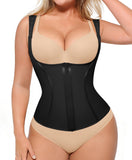 SHAPELLX Waist Trainer Corset for Women Tummy Control Shapewear Workout Faja Body Shaper with Adjustable Strap BLACK L