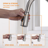 Touchless Kitchen Faucet with Pull Down Sprayer, Motion Sensor Kitchen Faucet with Kitchen Soap Dispenser | Brush Nickel Keer