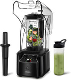 CRANDDI Quiet Commercial Blender with Soundproof Shield, 2200 Watt Professional Blenders for Kitchen, Black