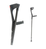 KMINA Foldable Forearm Crutch of Carbon Fiber (x1 Unit), Open Cuff, Lightweight, Folding Crutches, PRO Model, Made in Europe