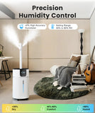 AreShark 4.2 Gal/16L Humidifier Large Room, Cool Warm Mist 2000ft² Whole House Air Humidifiers for Bedroom, Plants, Adults, 60H Runtime, Humidity Setting, Easy to Clean, Top Fill, Extension Tube