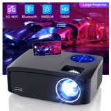 Native 1080P 5G WiFi Bluetooth Projector, AILESSOM 20000LM 450" Display Support 4K Movie Projector, High Brightness for Home Theater and Business, Compatible with iOS/Android/TV Stick/PS4/HDMI/PPT/USB