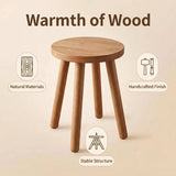 Stools Chair dining chair Dressing wooden stool shower stool Stool Kitchen Bar Stool Side wood Table Round Wooden Bedroom Living Room Dining Table Dining Room Bar plant stand (walnut color)