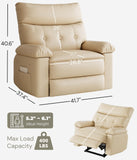 GarveeHome Oversized Leather Recliner Chair, Extra Wide Manual Recliner for Adults, Lazy Chair with 1.5X Sponge Comfort Arm and Back for Living Room, Bedroom, Nursing Room