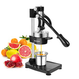 HURMOVAE Cast Iron Juicer Hand Press – Heavy-Duty Manual Juicer & Orange Squeezer For Lemon, Lime, Grapefruit, Pomegranate with Stainless Steel Cup, Easy to Clean, Black