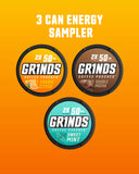 Grinds Coffee Pouches 18 Per Can | 3 Can Energy Sampler