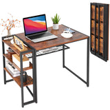 GarveeHome 38.6 inch Folding Desk Writing Computer Desk with Storage Shelf