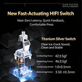 ZMX NUT87 Aluminum Custom Mechanical Keyboard,Hot-Swap Gasket Structure,Triple Mode 2.4G/Bt5.0/Wired,TKL 80% RGB Backlit 10000mAh Mechanical Keyboard for Game&Office,Red-Feathers
