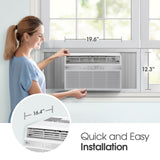 Window Conditioner, Wi-Fi Enabled w/Remote, 350 Sq.Ft, 4-Way Air Deflection, 3 Cooling and Fan Speeds, 115V, 8,000 BTU, White LG