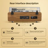 High-Fidelity Bluetooth Record Player with Speakers All-in-One Turntable for Vinyl Records Featuring AT-3600L Cartridge, Belt Drive, 2-Speed (33/45 RPM) Perfect for Music Lovers & Audiophiles
