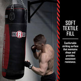 Ringside Large Leather Heavy Bag – Soft Filled Boxing Punching Bag for Training & Fitness – Durable Leather Construction – 16" x 48" – 130lb