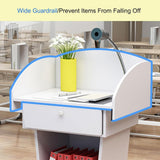 Conference Lectern, Classroom Podium Stand, Wooden Pulpit,White,+Drawer
