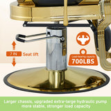 Barber Chair Hair Salon Chair,Heavy Duty 700 LBS, for Hair Stylist Barber Beauty Tattoo Massage(Golden Black)