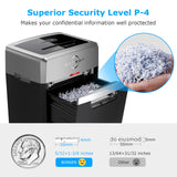 Heavy Duty Paper Shredder, 24-Sheet Cross-Cut Shredder, 40-Min Continuous Running Time, Commercial Grade Shredder for Office, 9-Gallon Big Basket, 55dB Super Quiet, P-4 High Security (S3105) BONSEN