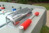 René Pierre Outdoor Foosball Table - Tahiti. Designed with Safety Telescoping Rods with Ergonomic Handles and 2 Single Goalies