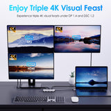 WAVLINK Laptop Docking Station, Quad Monitors, Dual DisplayPort, HDMI, VGA