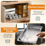 Chafing Dishes for Buffet 4 Pack, 8Qt [Multi-Size Food Pans] High Grade Chafing Dish Buffet Set Rolled-Edge Stacking Design [Easy Storage] Buffet Servers Food Warmers for Parties, Events & Weddings