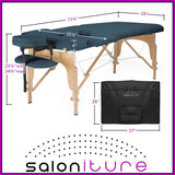 Portable Folding Massage Table with Carrying Case - Blue Saloniture