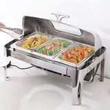 JIIPOREGJ Food Warmers for Parties Buffets Electric, Stainless Steel Chafing Dish Buffet Set with Visible Lid, 13L Commercial Buffet Servers and Warmers for Keeping Food Warm,1/3 Size Pan 13L