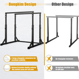 Bongkim Dip Bar, Heavy Duty Dip Station with 7 Height Levels, 800lbs Adjustable Parallel Bars for Tricep Dips Pull-Ups L-Sits Calisthenics Exercises Strength Training (Black)
