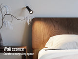 Cordless Battery Wall Sconce-No Drill Installation,Rechargeable Dimmable LED Wall Lamp for Bedroom,Bed Headboard,Hallway,Clip on Lamp,Magnetic Light